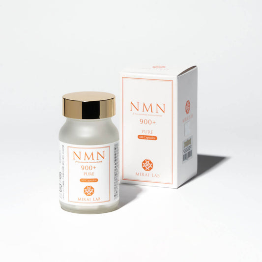 bottle containing 60 capsules of mirai lab's nmn 900 pure supplement 